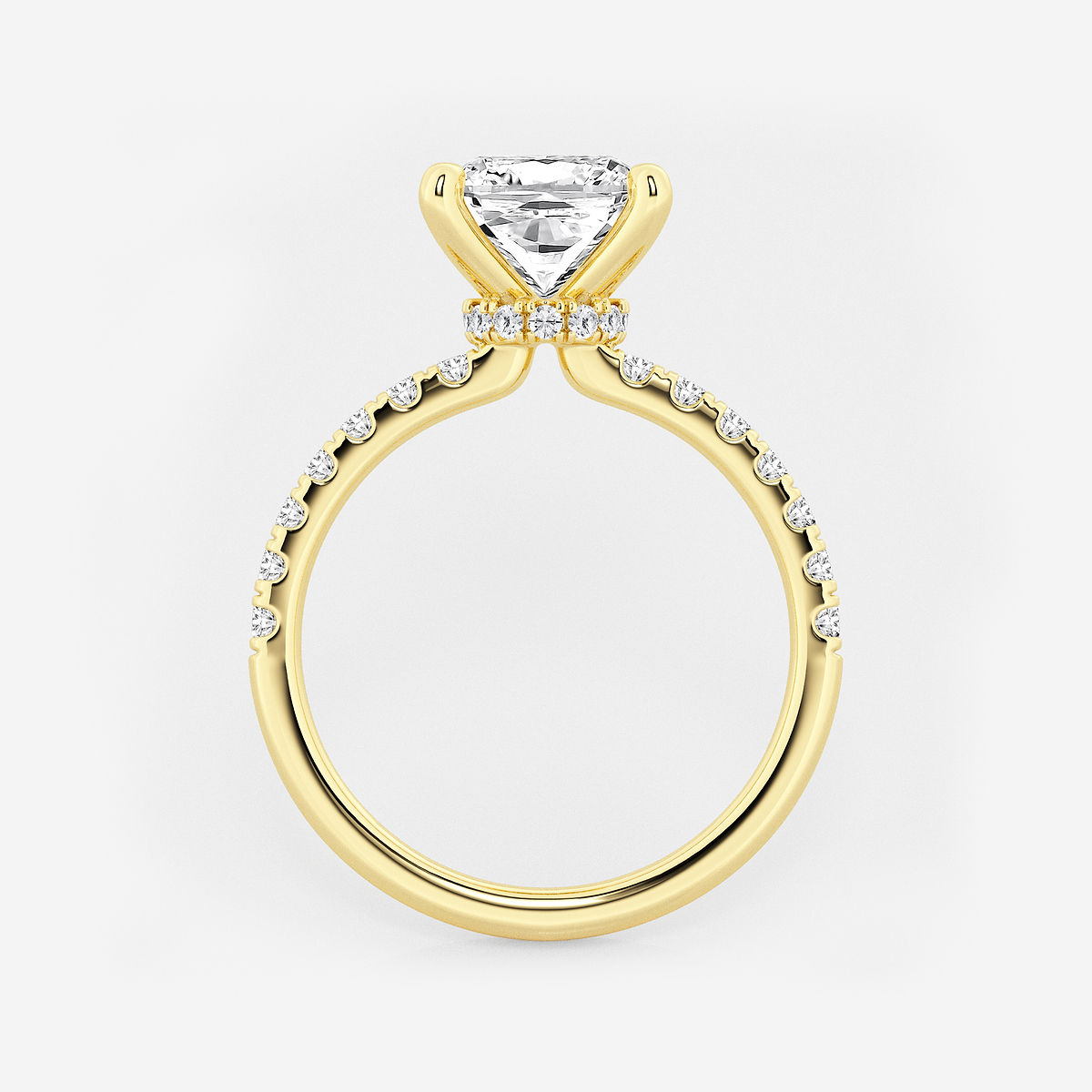 Additional Image 1 for  3 1/2 ctw Cushion Lab Grown Diamond Hidden Halo Engagement Ring
