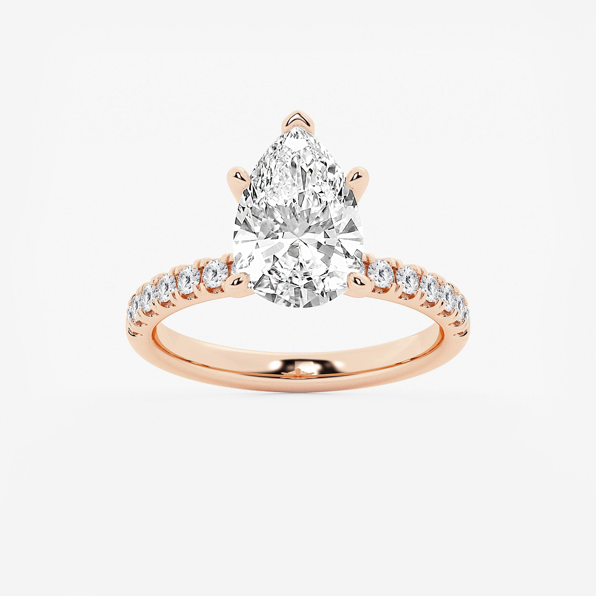 3 1/2 ctw Pear Lab Grown Diamond Hidden Halo Engagement Ring