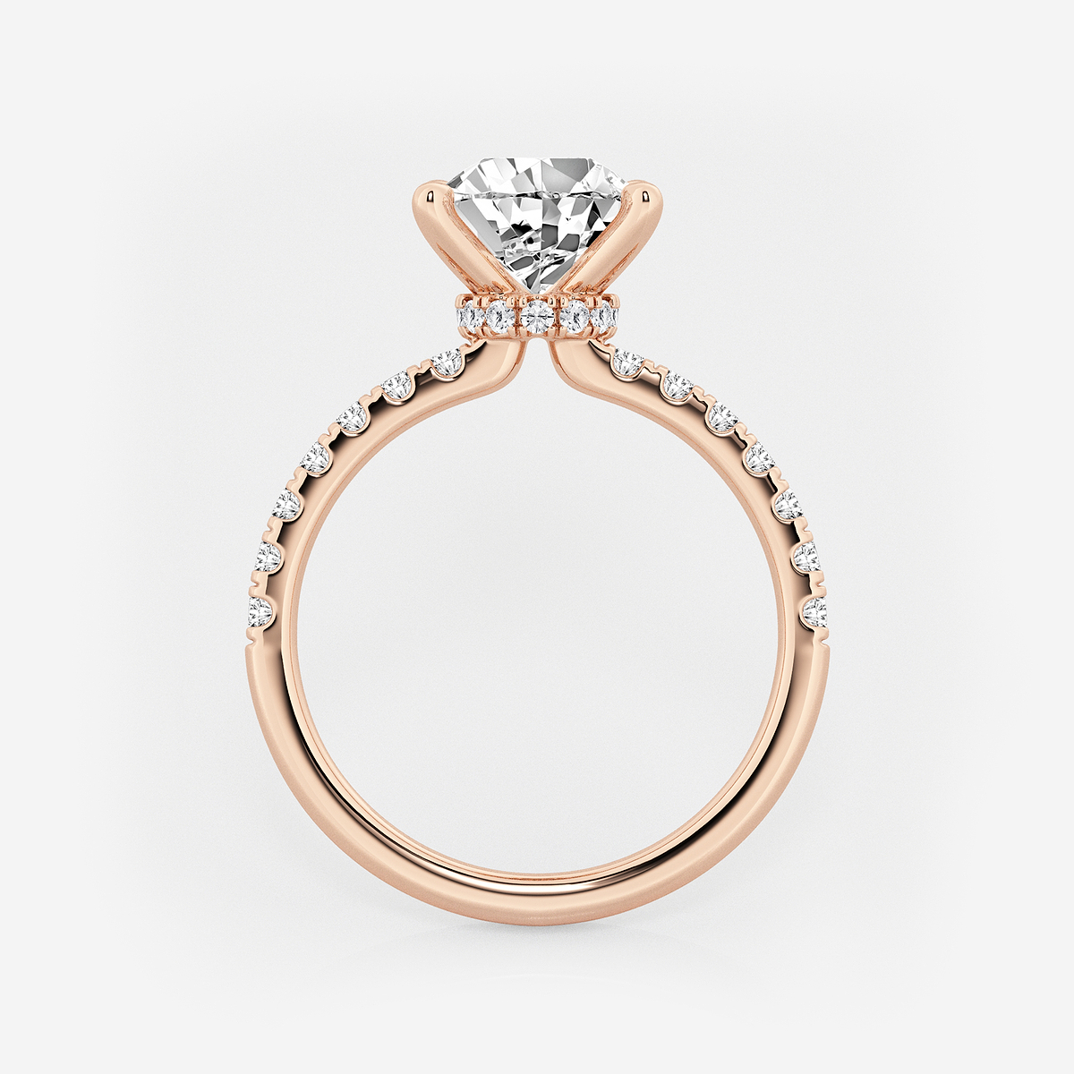 Additional Image 1 for  3 1/2 ctw Pear Lab Grown Diamond Hidden Halo Engagement Ring