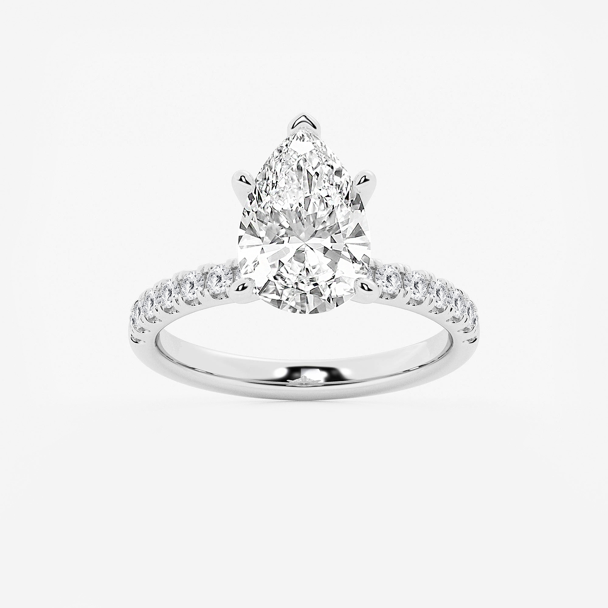 3 1/2 ctw Pear Lab Grown Diamond Hidden Halo Engagement Ring