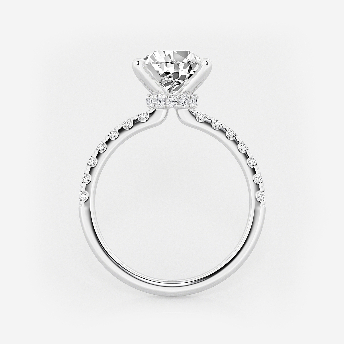 Additional Image 1 for  3 1/2 ctw Pear Lab Grown Diamond Hidden Halo Engagement Ring