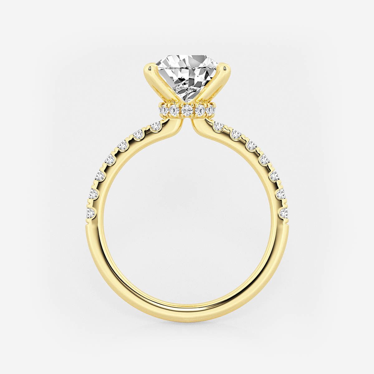Additional Image 1 for  3 1/2 ctw Pear Lab Grown Diamond Hidden Halo Engagement Ring