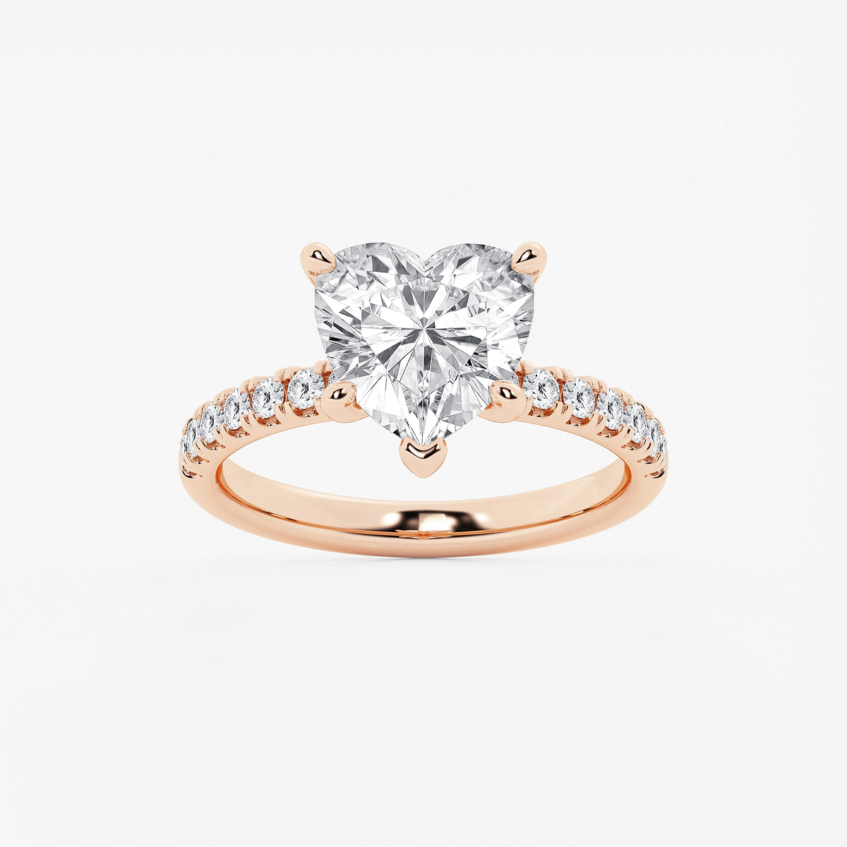 3 1/2 ctw Heart Lab Grown Diamond Hidden Halo Engagement Ring