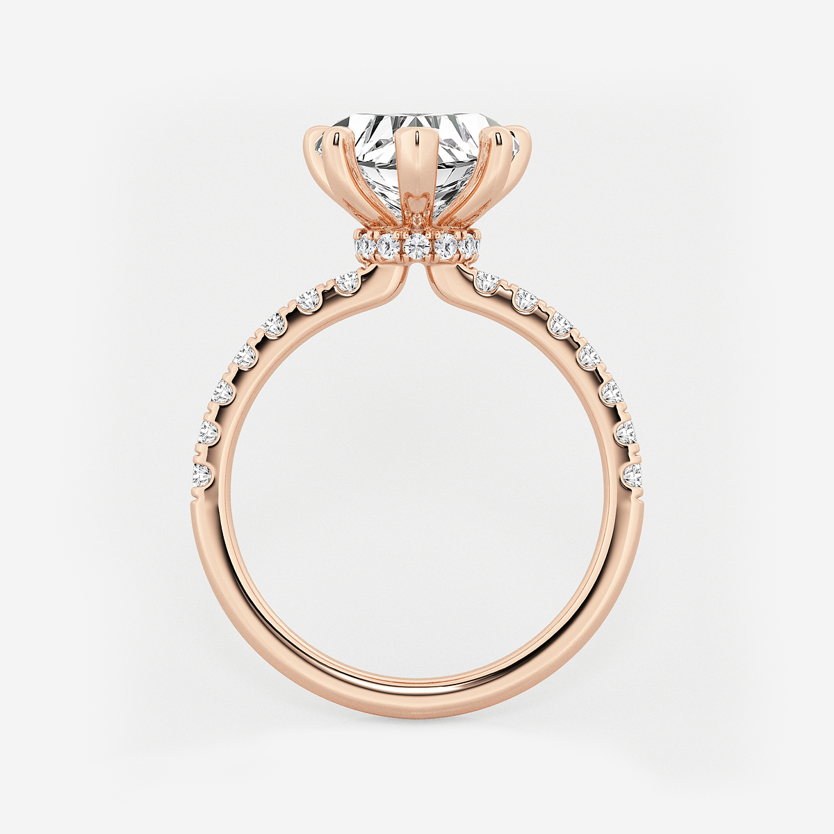 Additional Image 1 for  3 1/2 ctw Heart Lab Grown Diamond Hidden Halo Engagement Ring