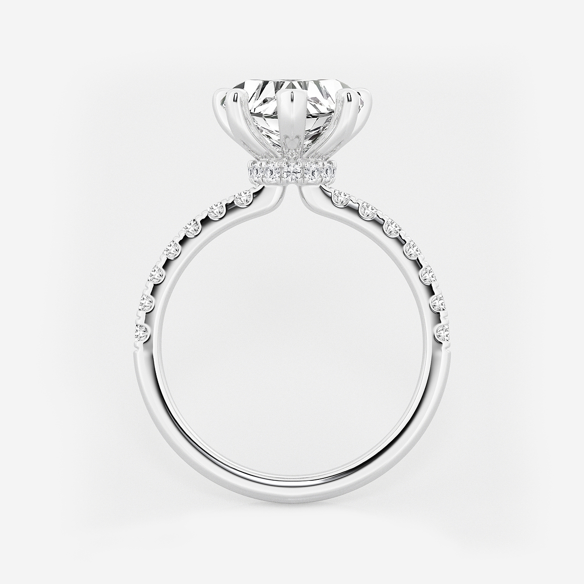 Additional Image 1 for  3 1/2 ctw Heart Lab Grown Diamond Hidden Halo Engagement Ring