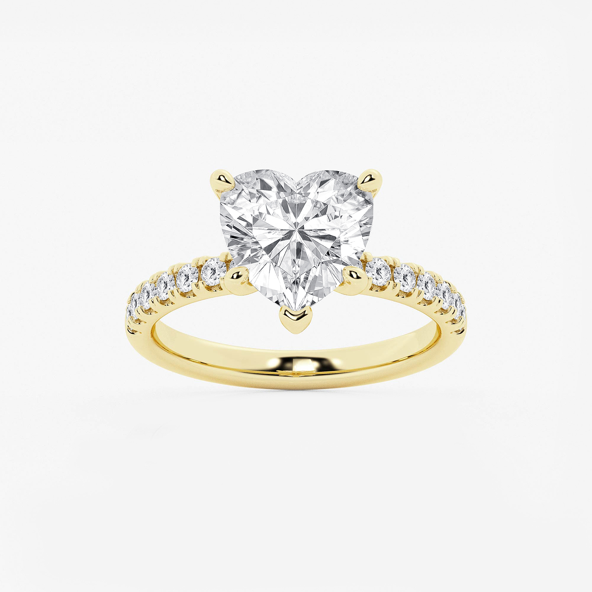 3 1/2 ctw Heart Lab Grown Diamond Hidden Halo Engagement Ring