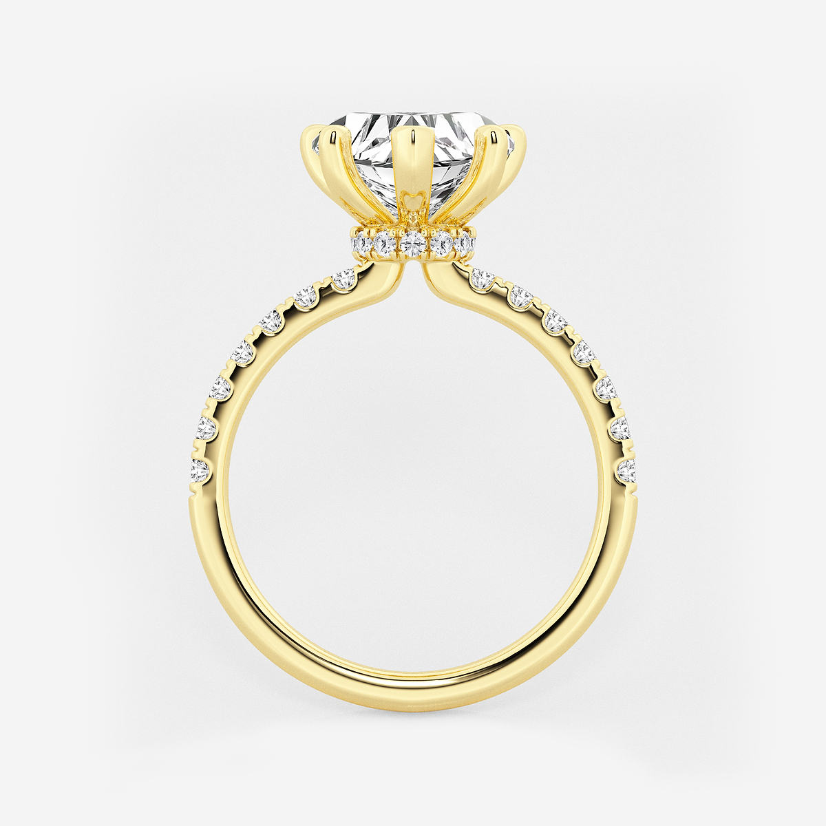 Additional Image 1 for  3 1/2 ctw Heart Lab Grown Diamond Hidden Halo Engagement Ring