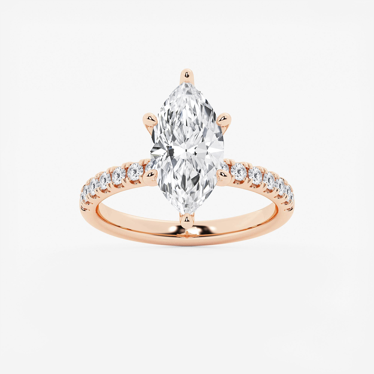 3 1/2 ctw Marquise Lab Grown Diamond Hidden Halo Engagement Ring