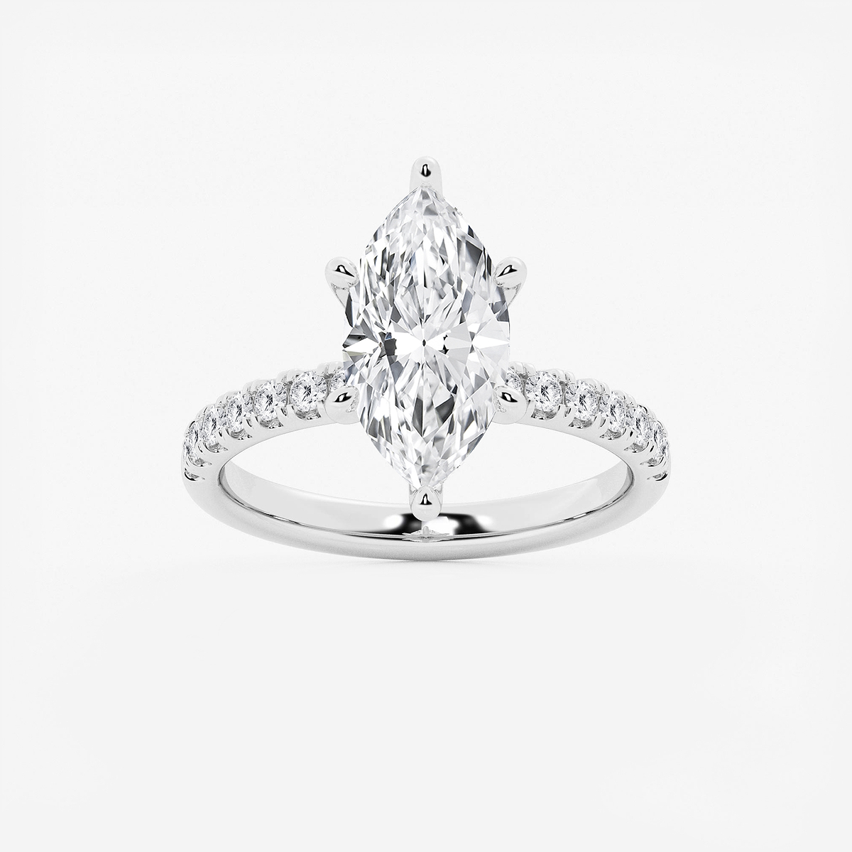 3 1/2 ctw Marquise Lab Grown Diamond Hidden Halo Engagement Ring