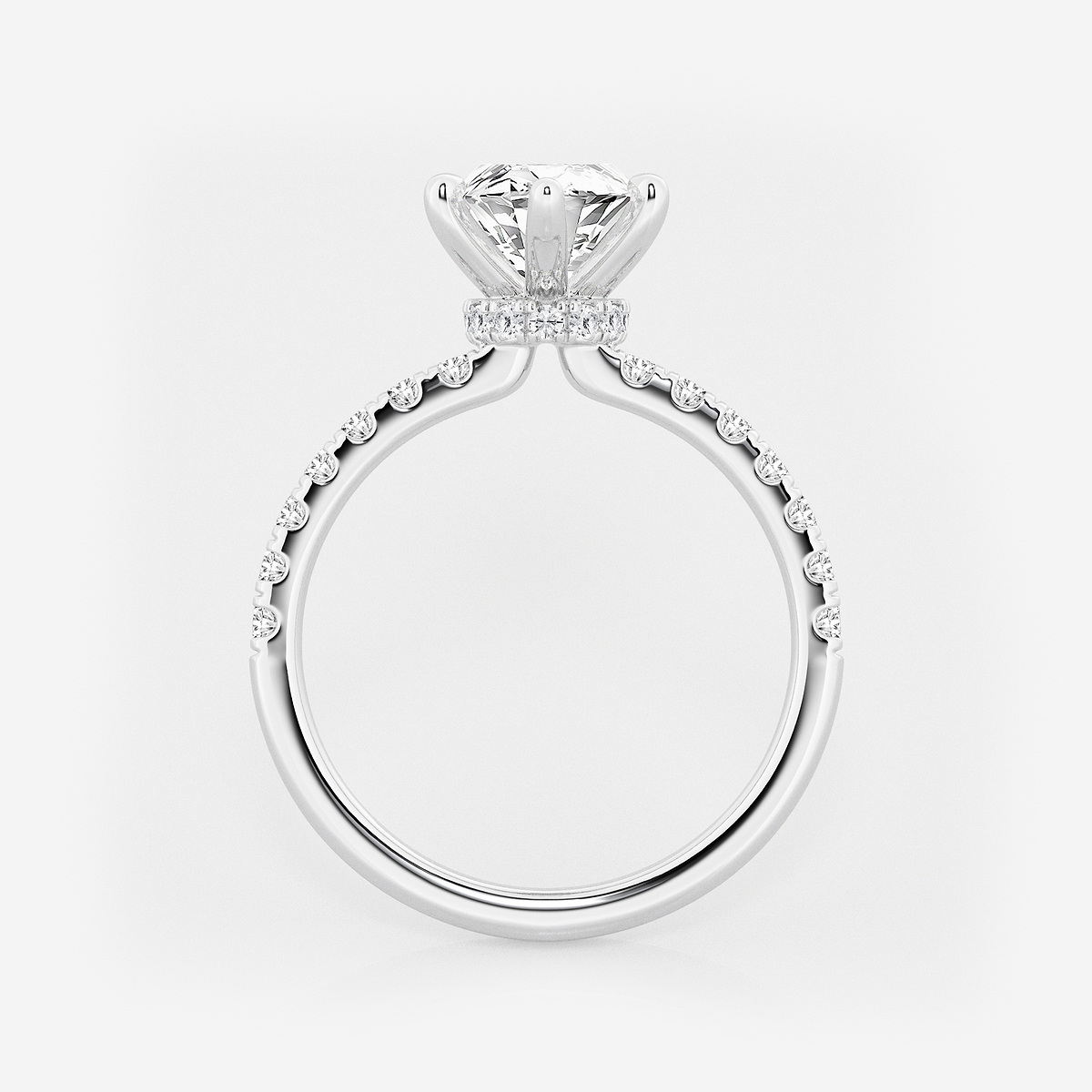 Additional Image 1 for  3 1/2 ctw Marquise Lab Grown Diamond Hidden Halo Engagement Ring