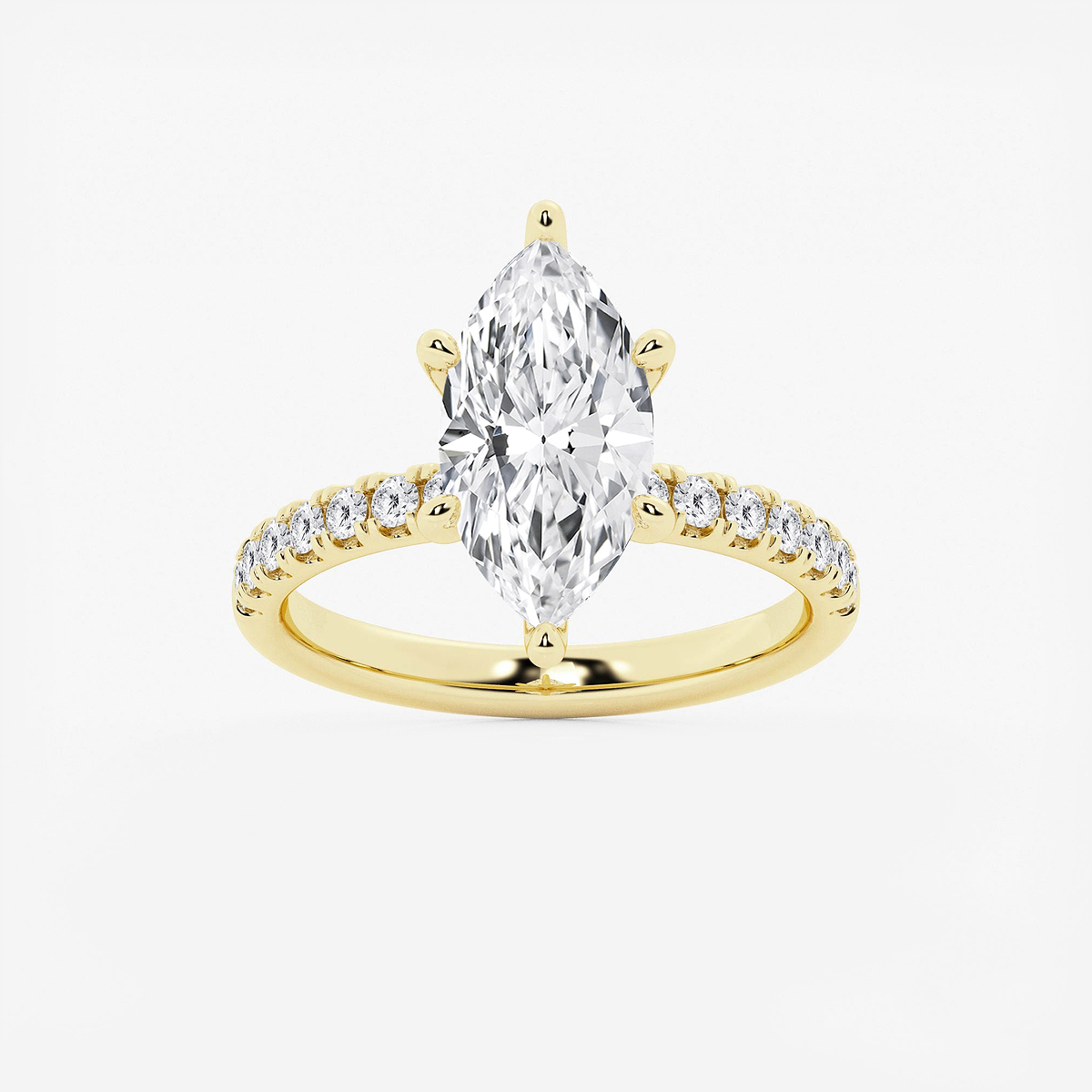 3 1/2 ctw Marquise Lab Grown Diamond Hidden Halo Engagement Ring