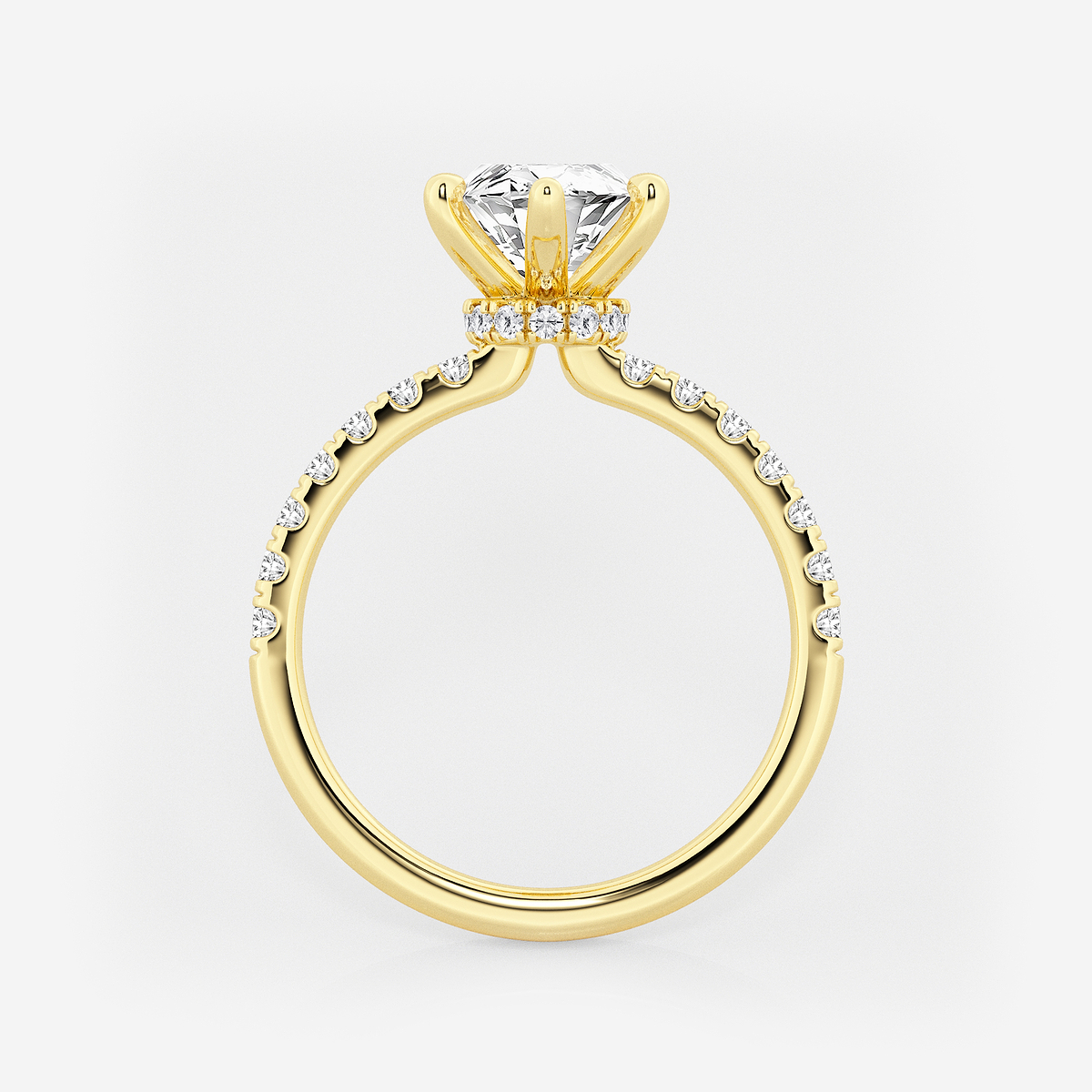 Additional Image 1 for  3 1/2 ctw Marquise Lab Grown Diamond Hidden Halo Engagement Ring