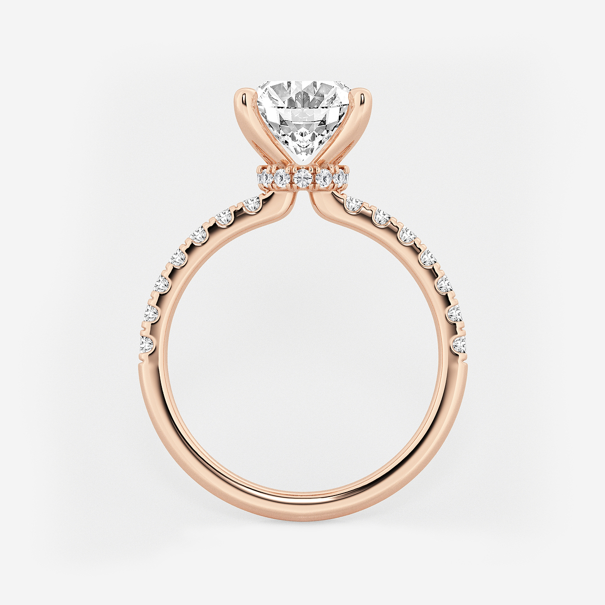 Additional Image 1 for  3 1/2 ctw Oval Lab Grown Diamond Hidden Halo Engagement Ring