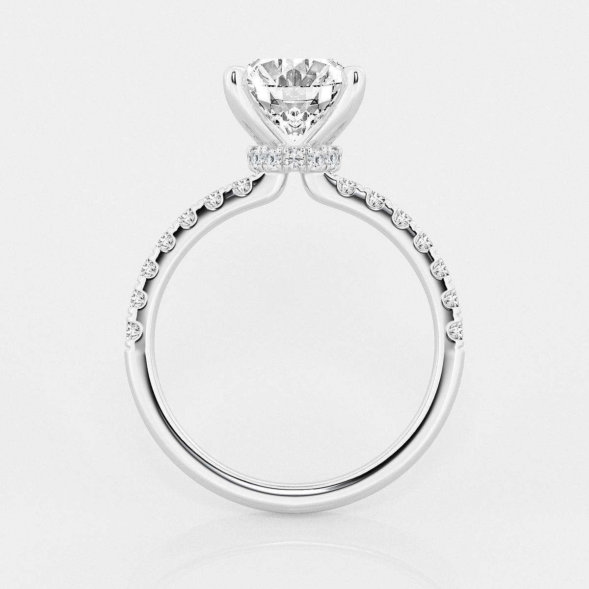 Additional Image 1 for  3 1/2 ctw Oval Lab Grown Diamond Hidden Halo Engagement Ring