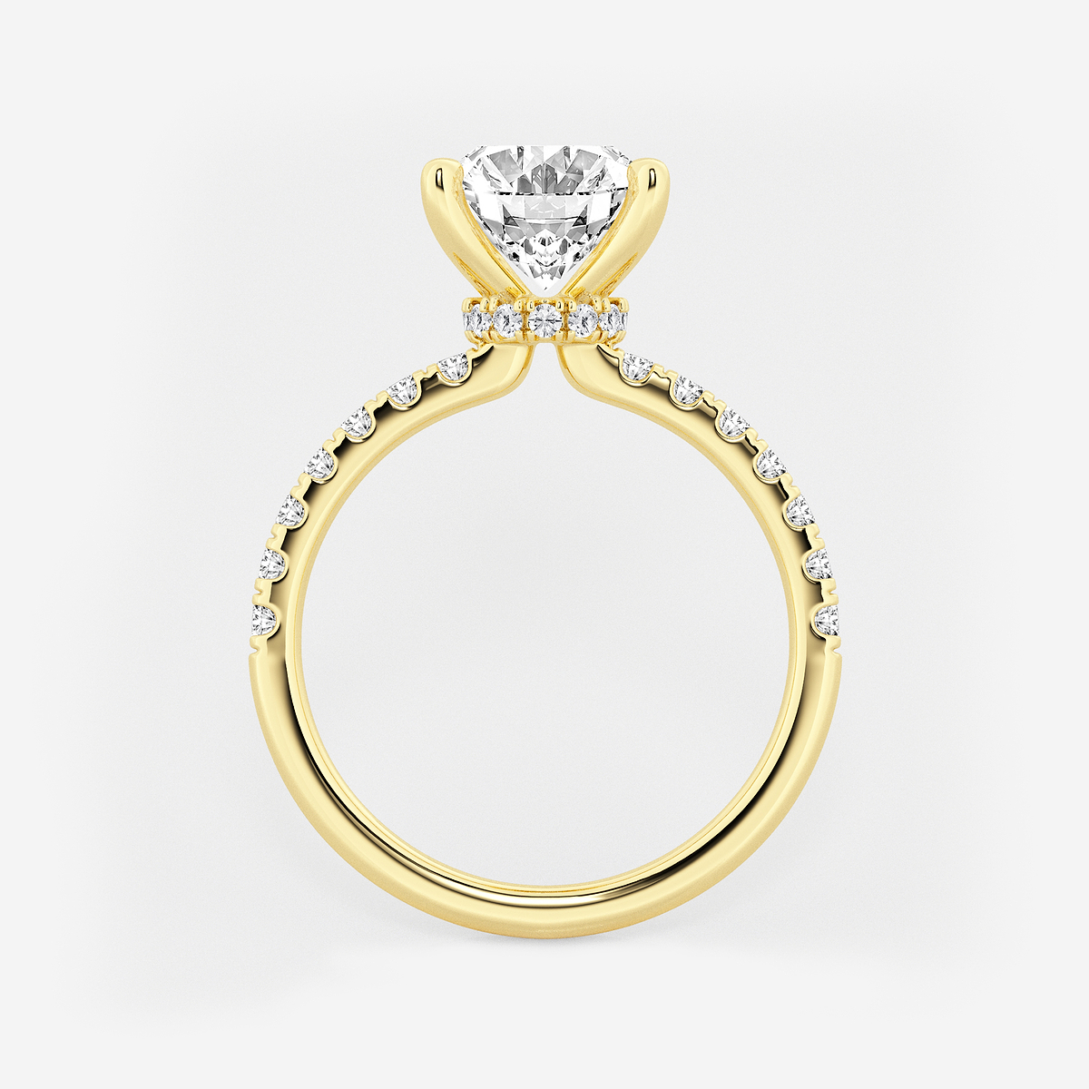 Additional Image 1 for  3 1/2 ctw Oval Lab Grown Diamond Hidden Halo Engagement Ring