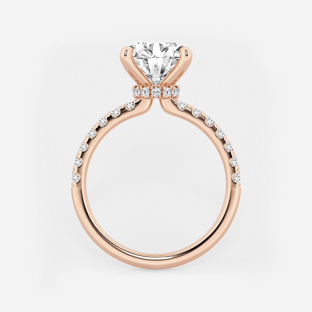 Additional Image 1 for  3 1/2 ctw Round Lab Grown Diamond Hidden Halo Engagement Ring