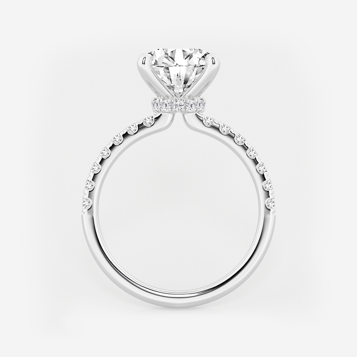 Additional Image 1 for  3 1/2 ctw Round Lab Grown Diamond Hidden Halo Engagement Ring