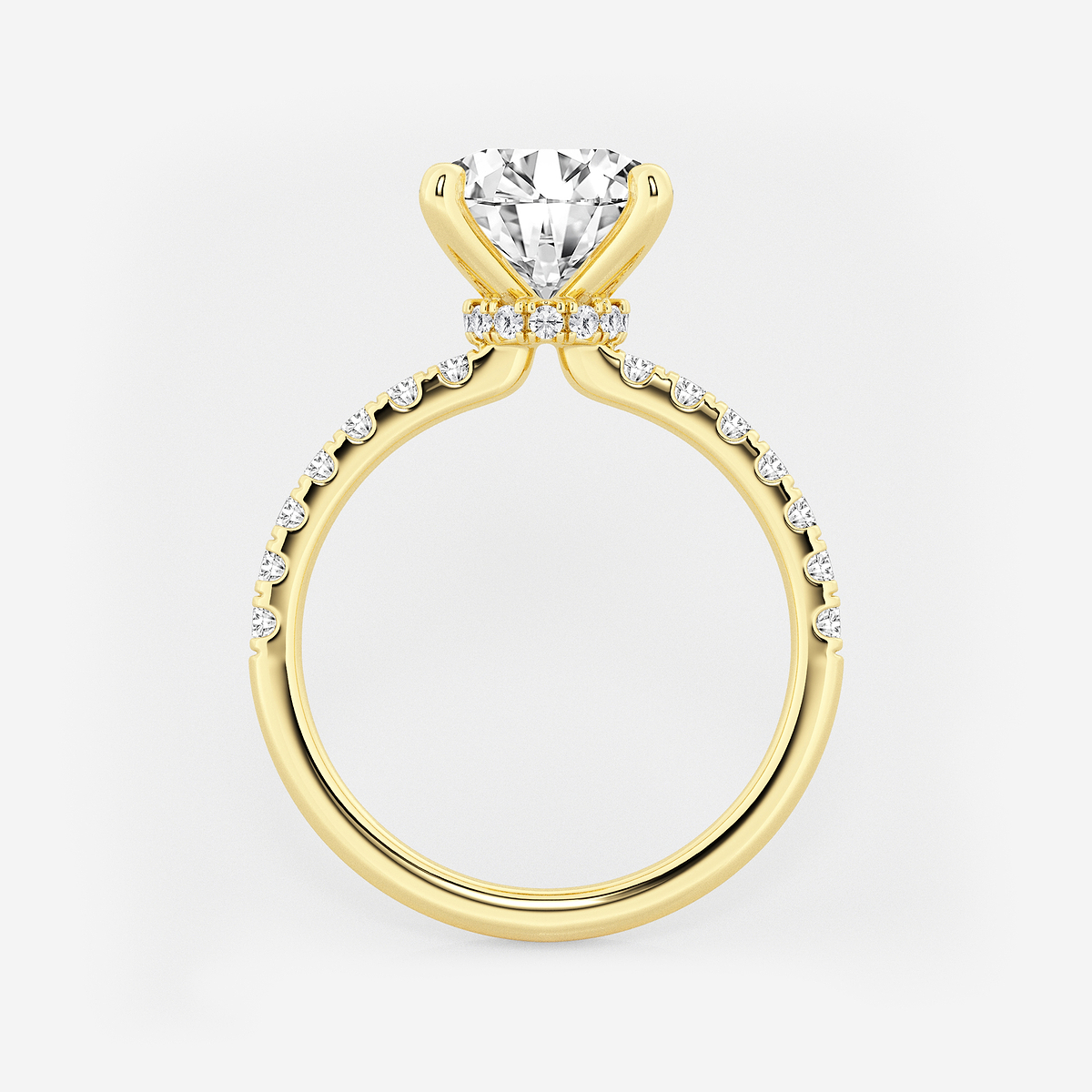 Additional Image 1 for  3 1/2 ctw Round Lab Grown Diamond Hidden Halo Engagement Ring