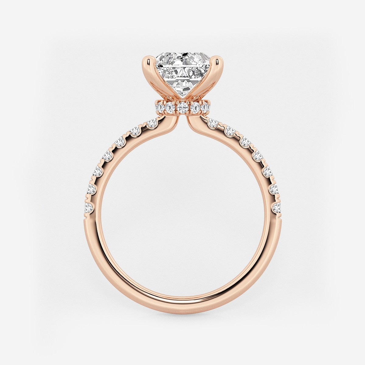 Additional Image 1 for  3 1/2 ctw Radiant Lab Grown Diamond Hidden Halo Engagement Ring