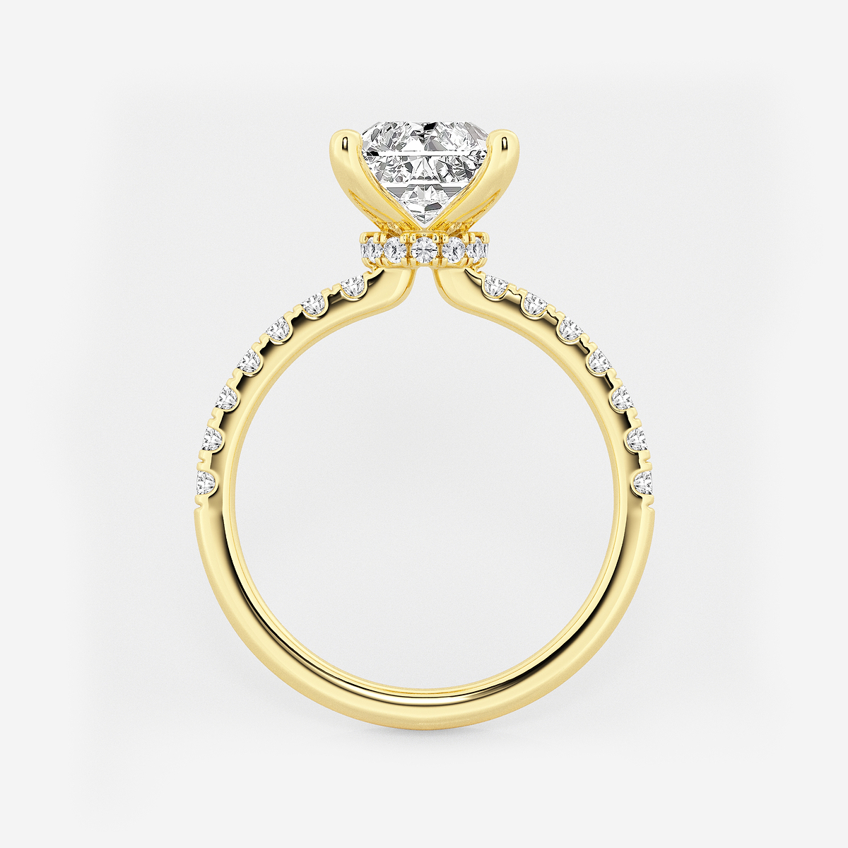 Additional Image 1 for  3 1/2 ctw Radiant Lab Grown Diamond Hidden Halo Engagement Ring