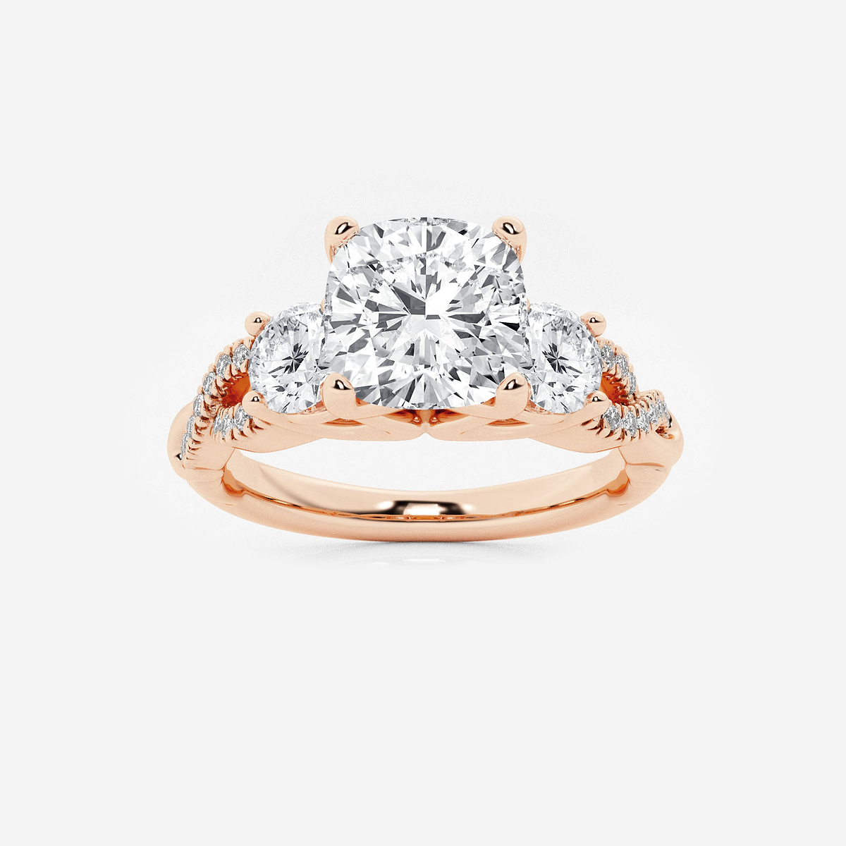 2 5/8 ctw Cushion Lab Grown Diamond Swirl Engagement Ring