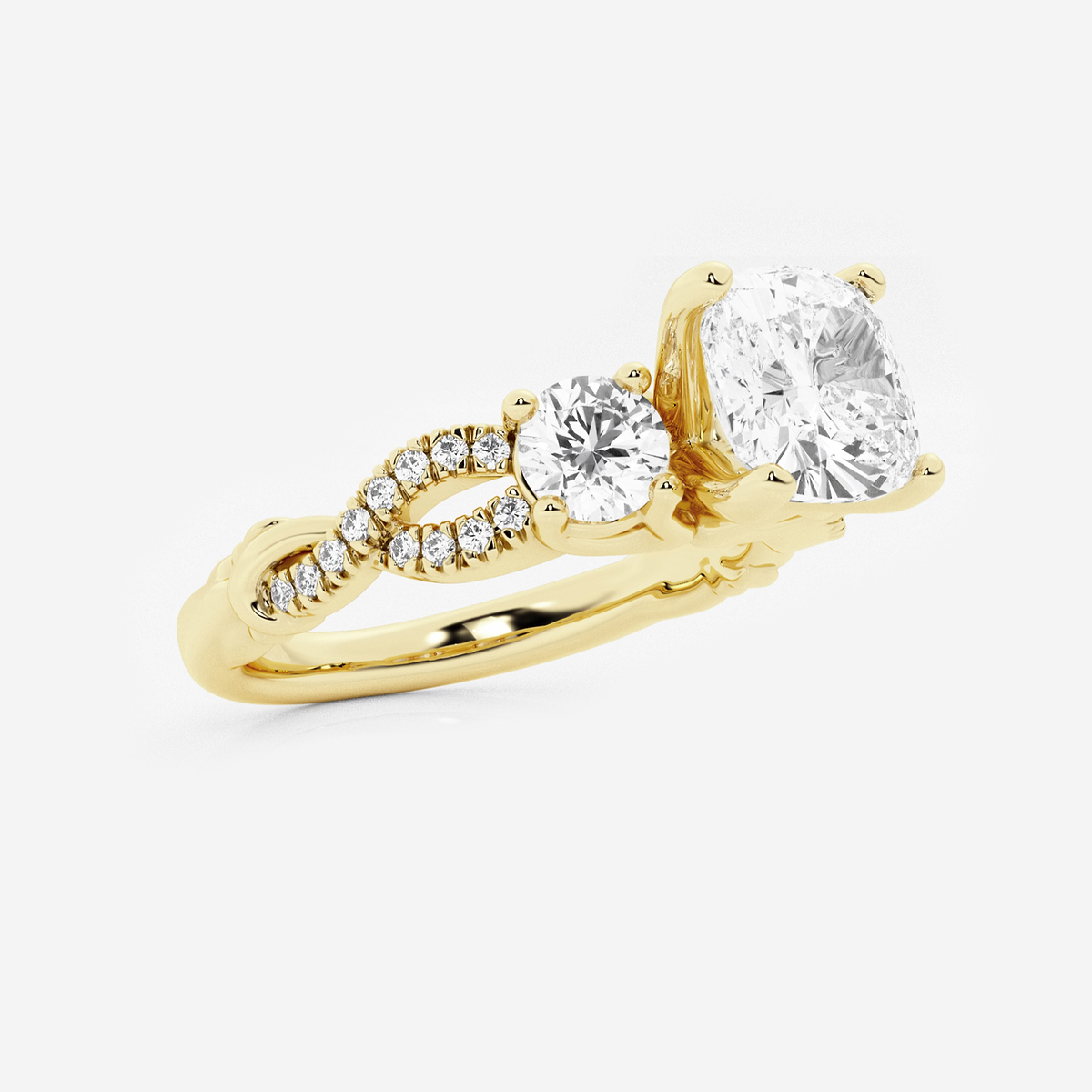 Additional Image 1 for  2 5/8 ctw Cushion Lab Grown Diamond Swirl Engagement Ring
