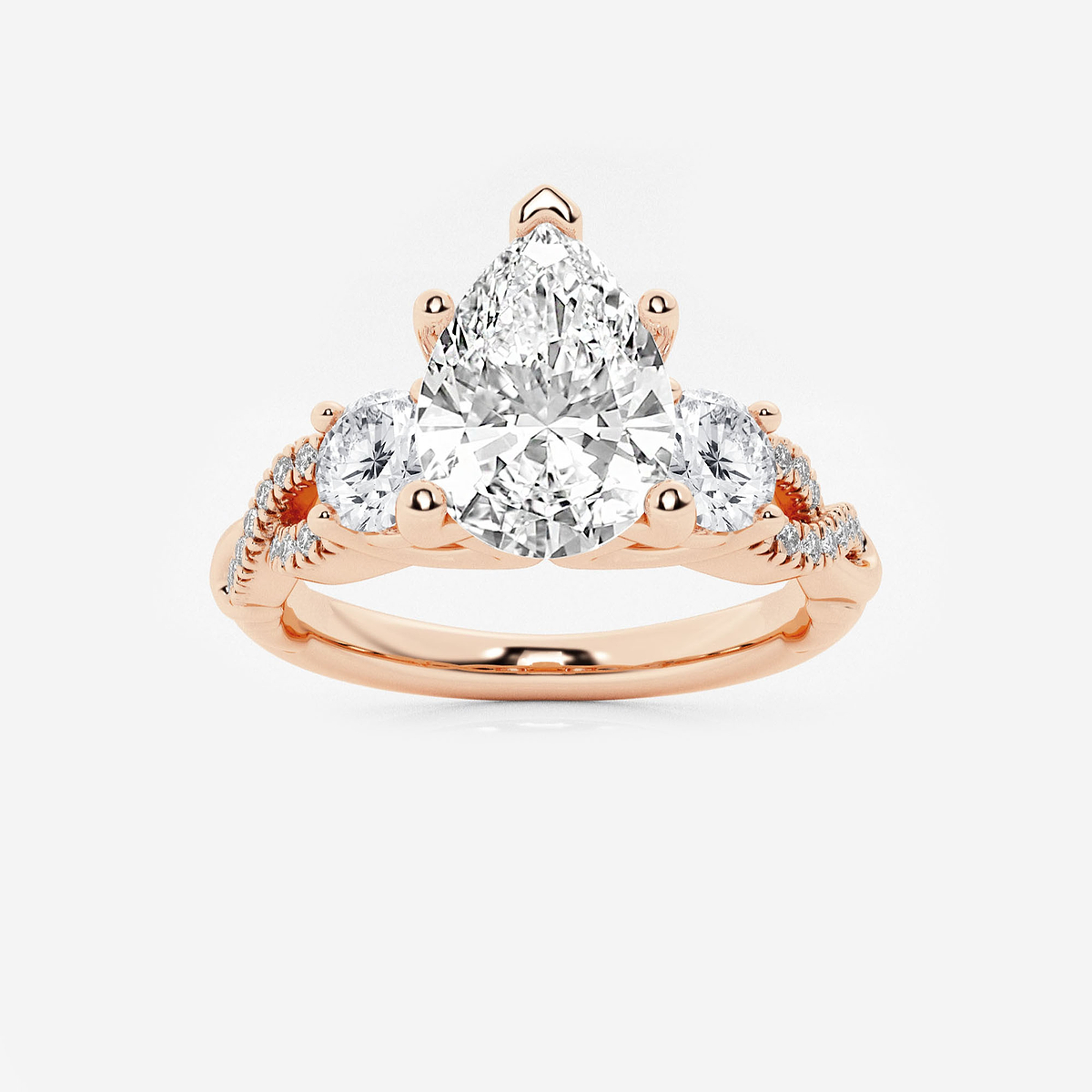2 5/8 ctw Pear Lab Grown Diamond Swirl Engagement Ring