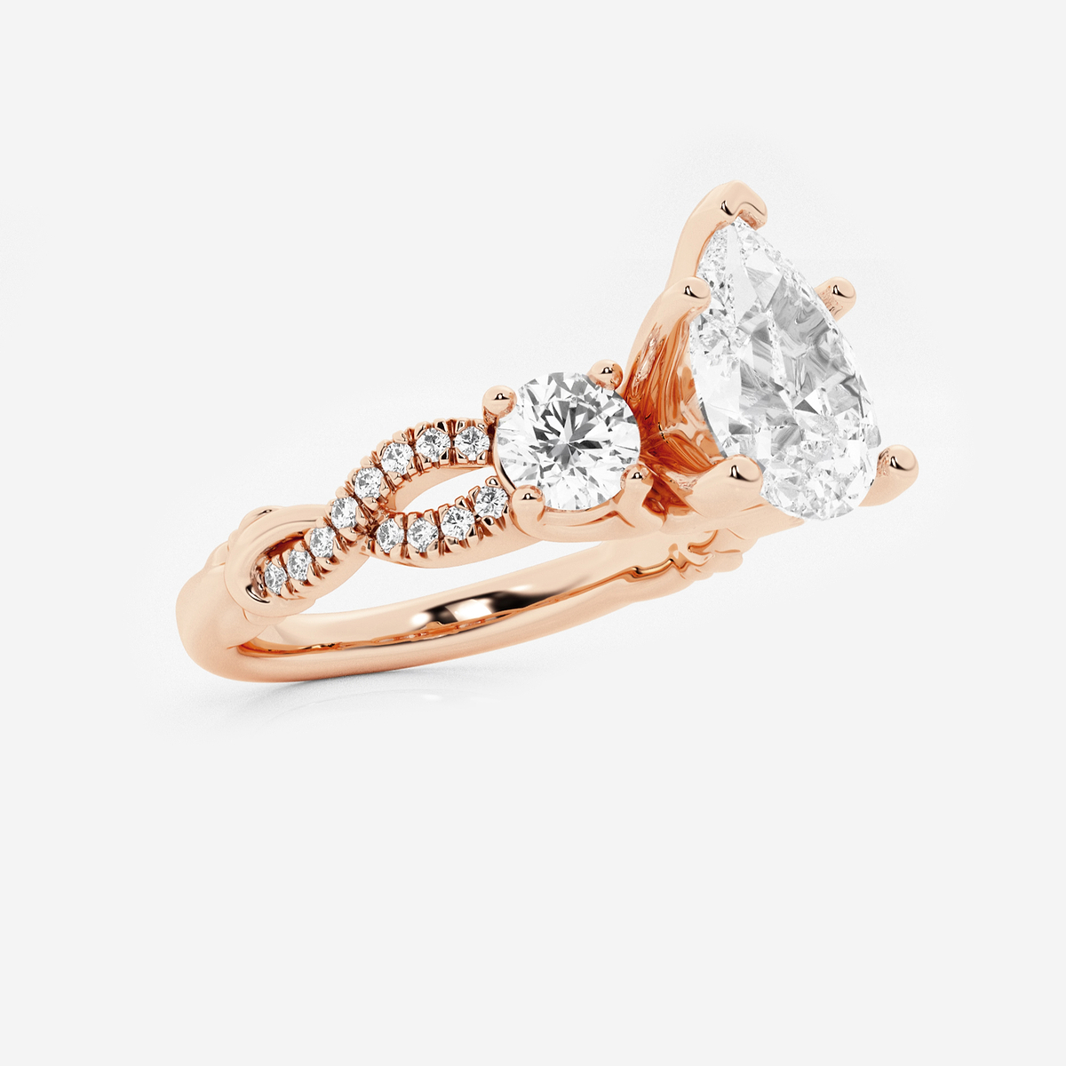 Additional Image 1 for  2 5/8 ctw Pear Lab Grown Diamond Swirl Engagement Ring