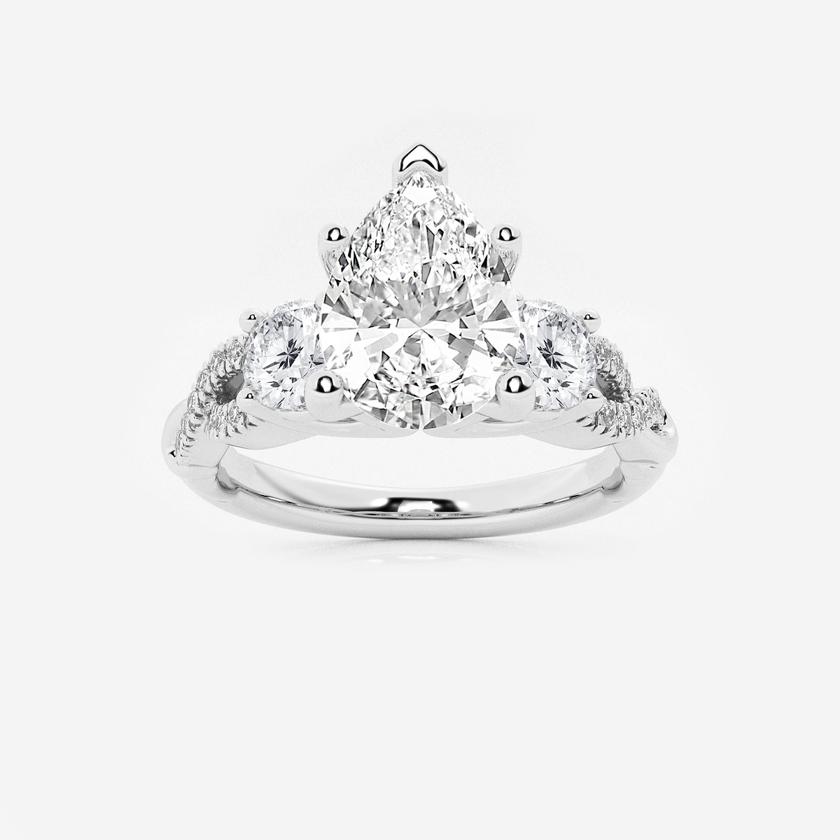 2 5/8 ctw Pear Lab Grown Diamond Swirl Engagement Ring