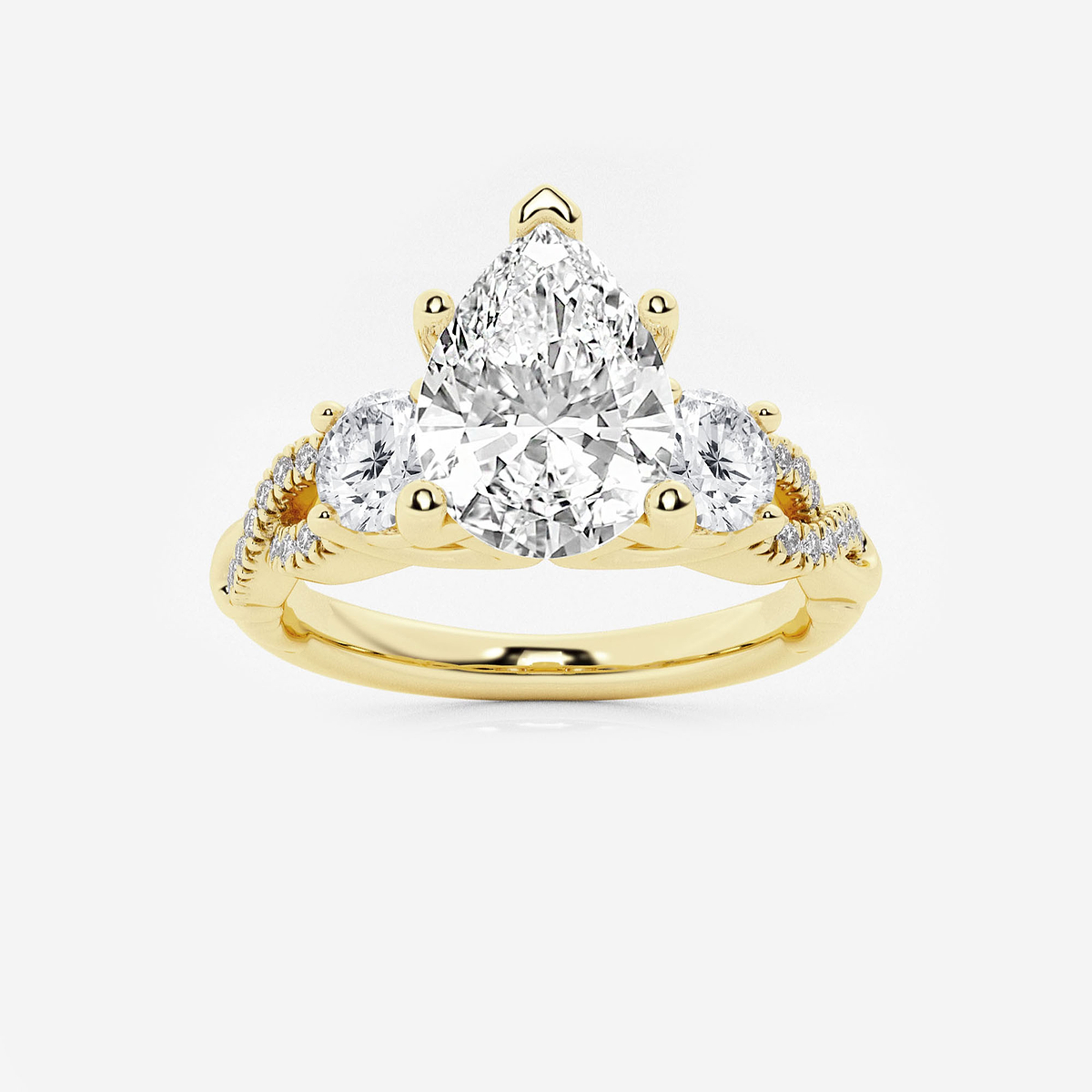 2 5/8 ctw Pear Lab Grown Diamond Swirl Engagement Ring