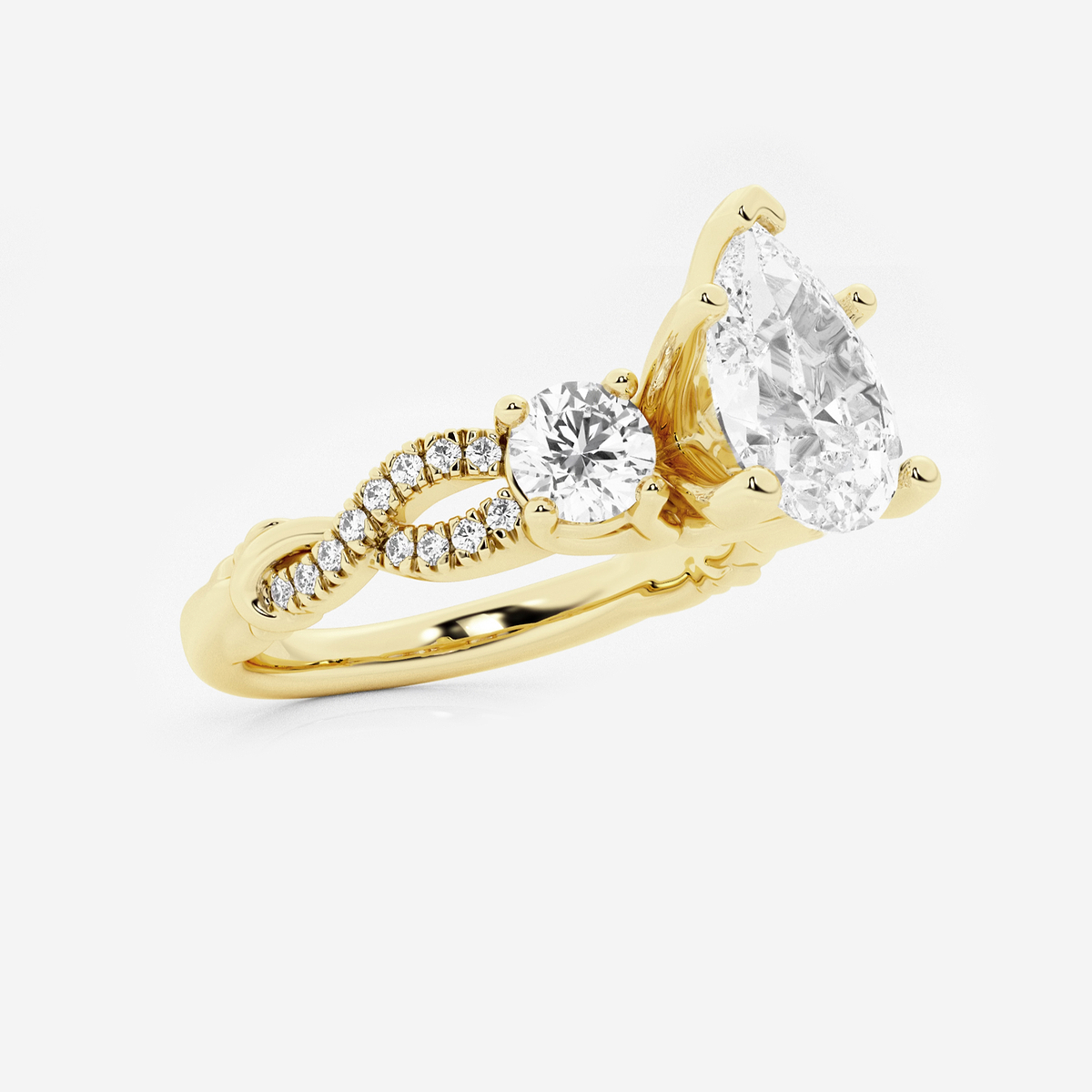 Additional Image 1 for  2 5/8 ctw Pear Lab Grown Diamond Swirl Engagement Ring