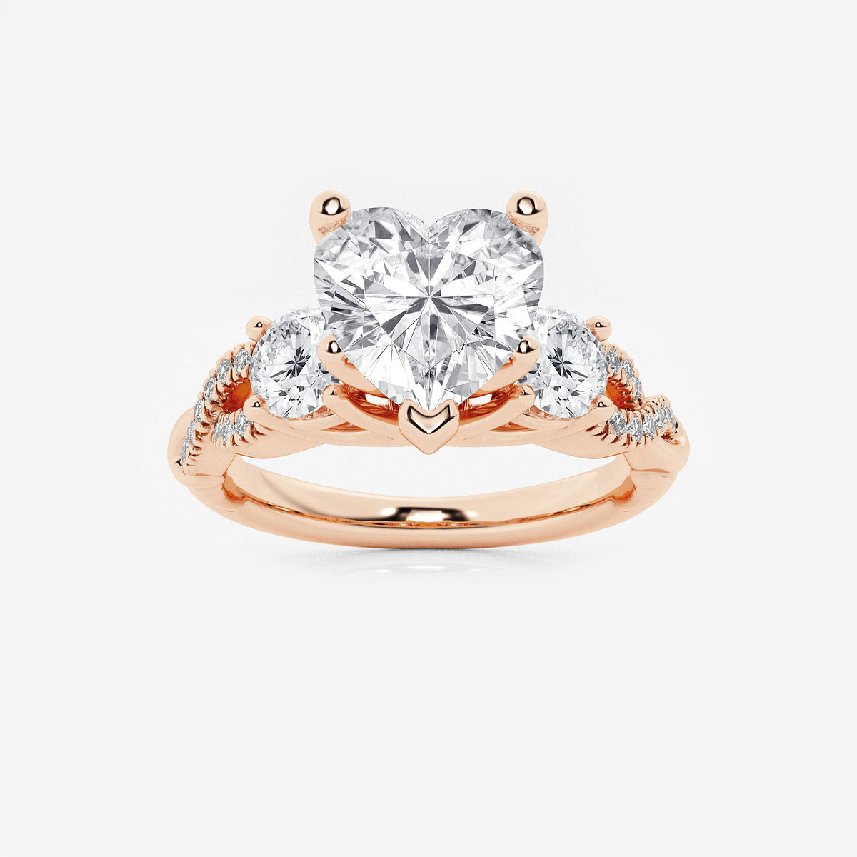 2 5/8 ctw Heart Lab Grown Diamond Swirl Engagement Ring