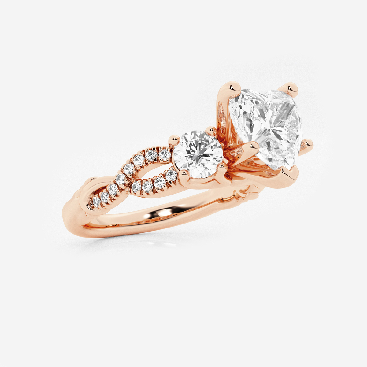Additional Image 1 for  2 5/8 ctw Heart Lab Grown Diamond Swirl Engagement Ring