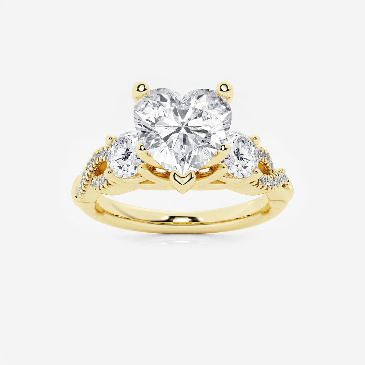 2 5/8 ctw Heart Lab Grown Diamond Swirl Engagement Ring