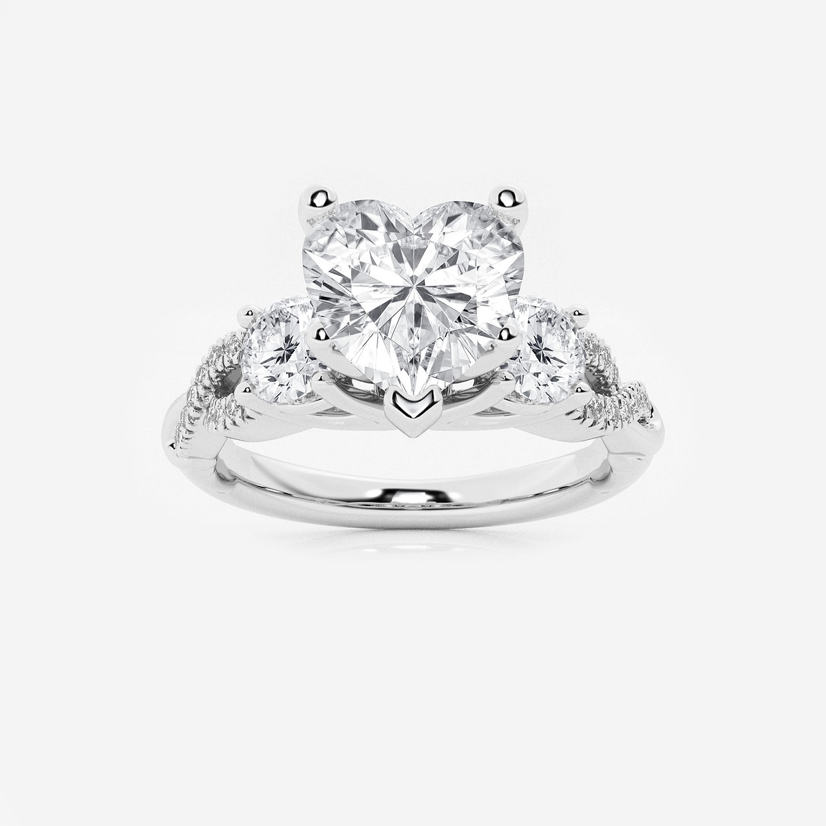 2 5/8 ctw Heart Lab Grown Diamond Swirl Engagement Ring