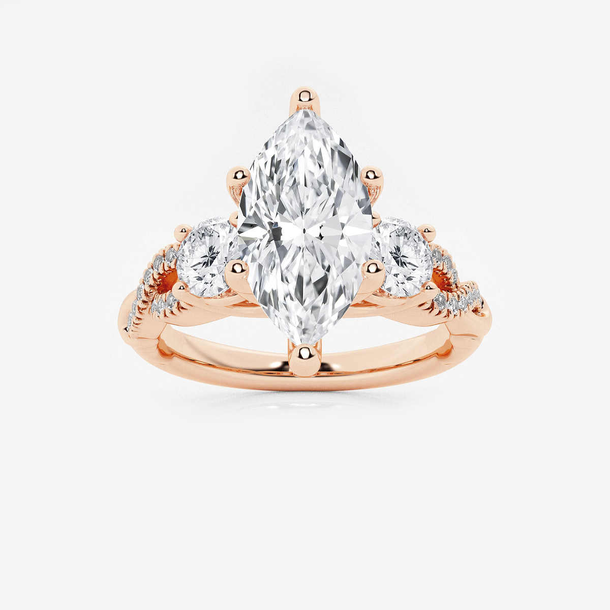 2 5/8 ctw Marquise Lab Grown Diamond Swirl Engagement Ring