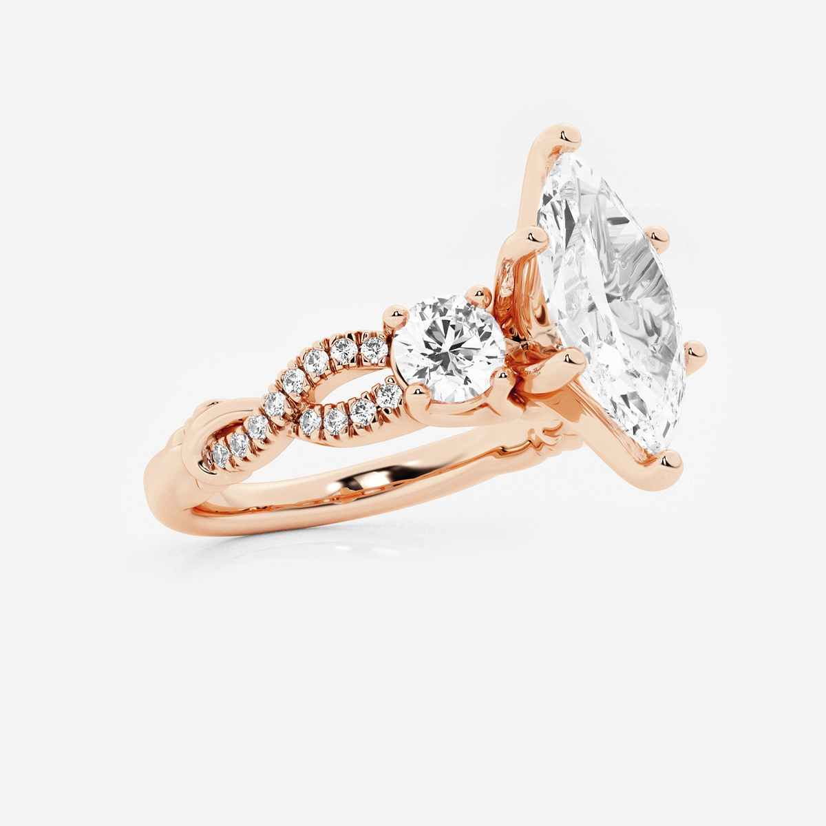 Additional Image 1 for  2 5/8 ctw Marquise Lab Grown Diamond Swirl Engagement Ring
