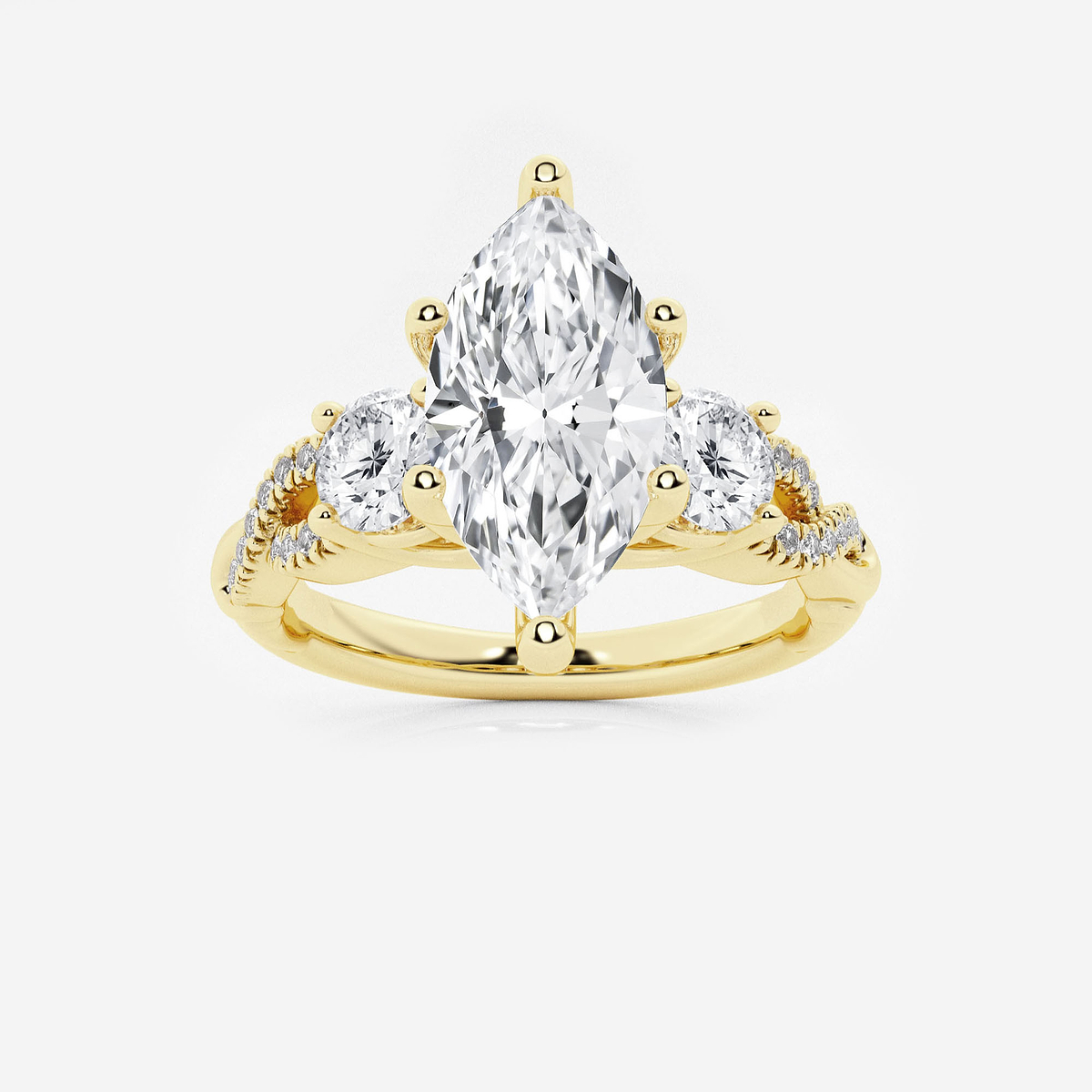2 5/8 ctw Marquise Lab Grown Diamond Swirl Engagement Ring