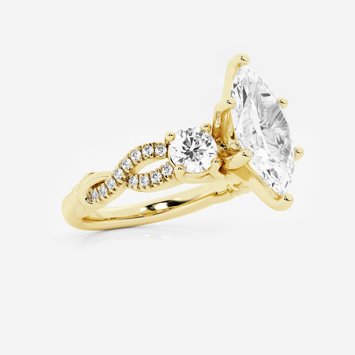 Additional Image 1 for  2 5/8 ctw Marquise Lab Grown Diamond Swirl Engagement Ring