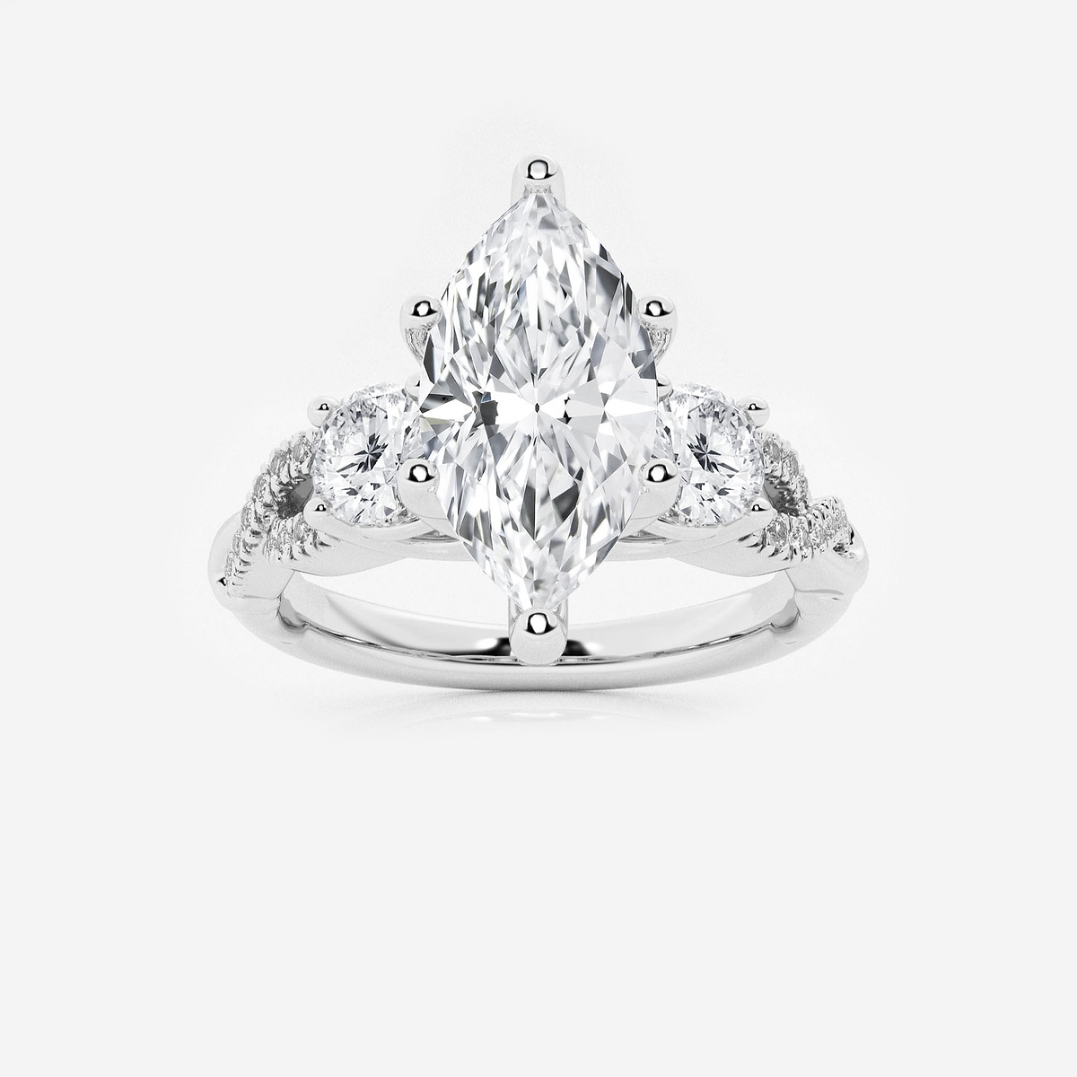 2 5/8 ctw Marquise Lab Grown Diamond Swirl Engagement Ring