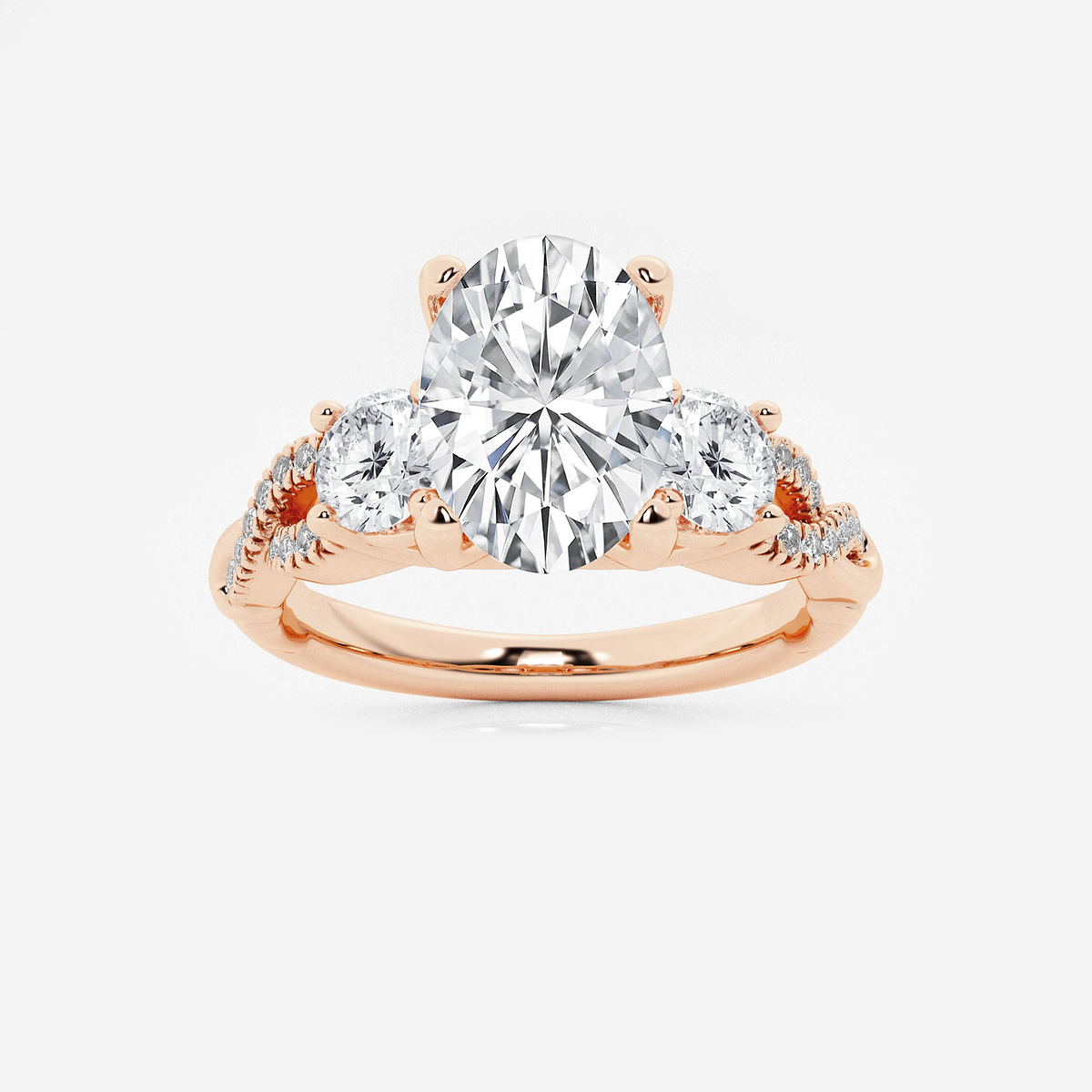 2 5/8 ctw Oval Lab Grown Diamond Swirl Engagement Ring