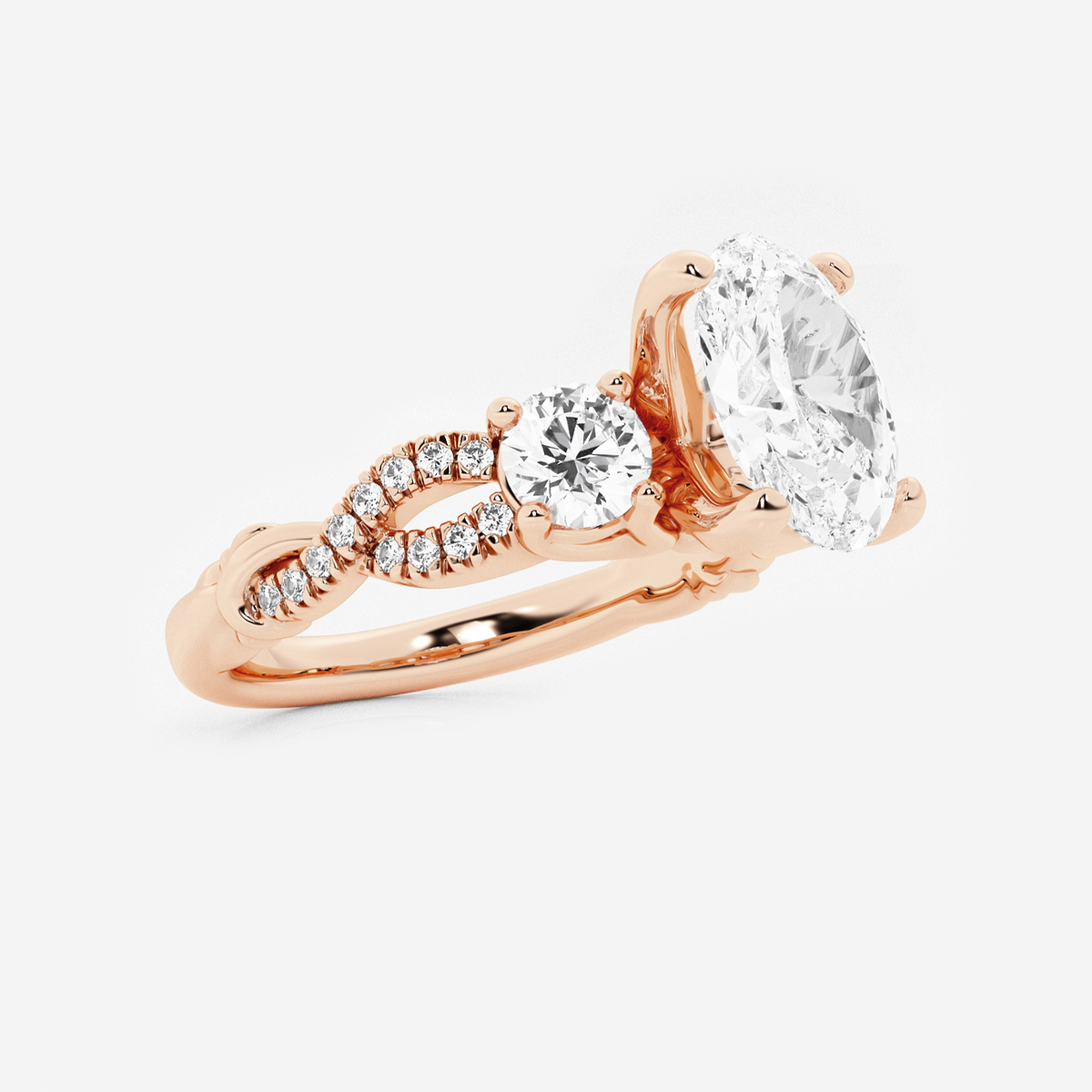 Additional Image 1 for  2 5/8 ctw Oval Lab Grown Diamond Swirl Engagement Ring