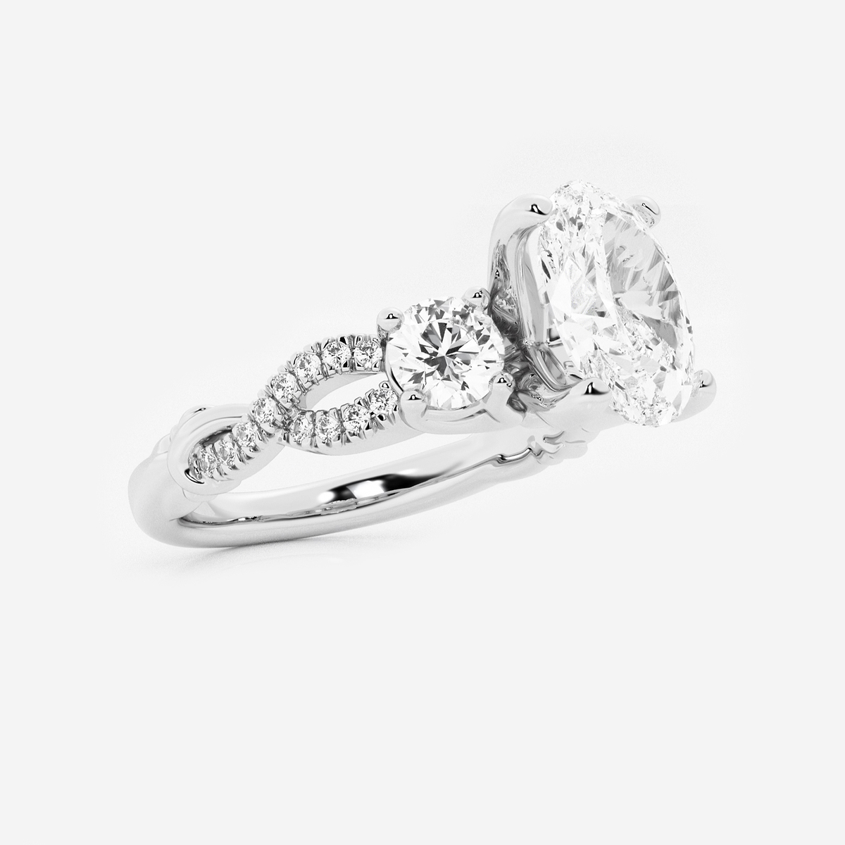 Additional Image 1 for  2 5/8 ctw Oval Lab Grown Diamond Swirl Engagement Ring