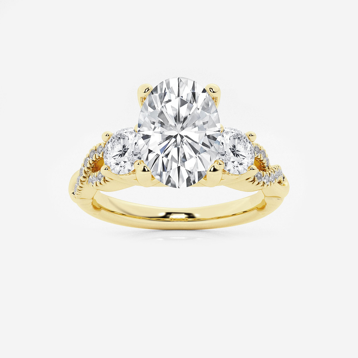 2 5/8 ctw Oval Lab Grown Diamond Swirl Engagement Ring