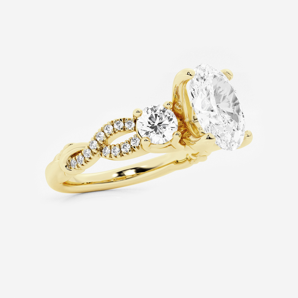 Additional Image 1 for  2 5/8 ctw Oval Lab Grown Diamond Swirl Engagement Ring
