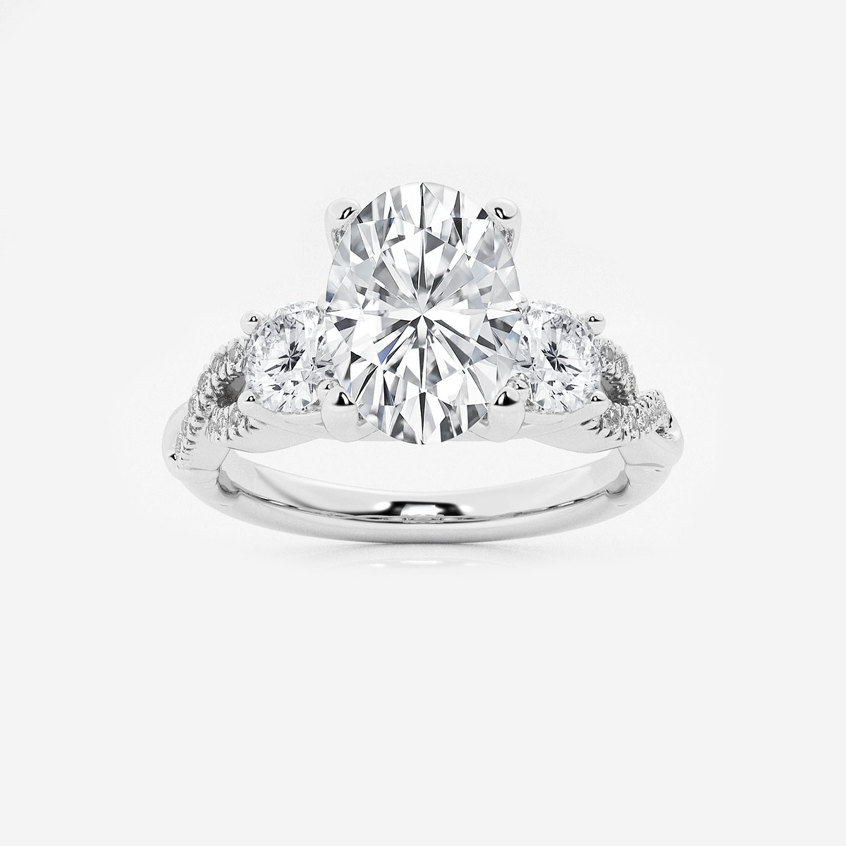 2 5/8 ctw Oval Lab Grown Diamond Swirl Engagement Ring
