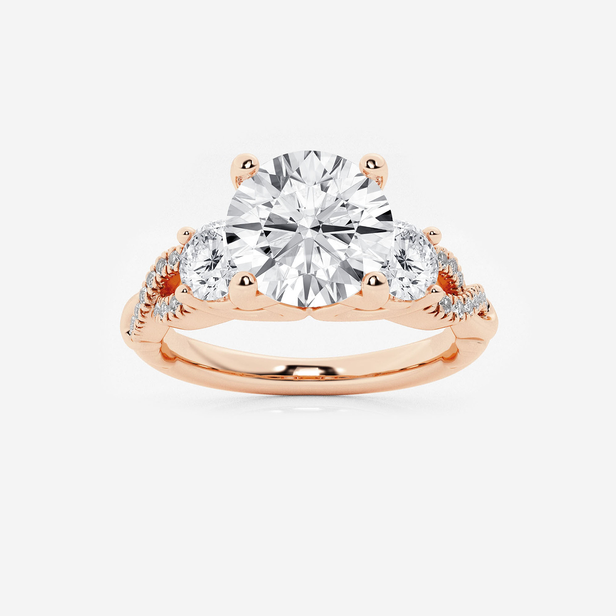 2 5/8 ctw Round Lab Grown Diamond Swirl Engagement Ring