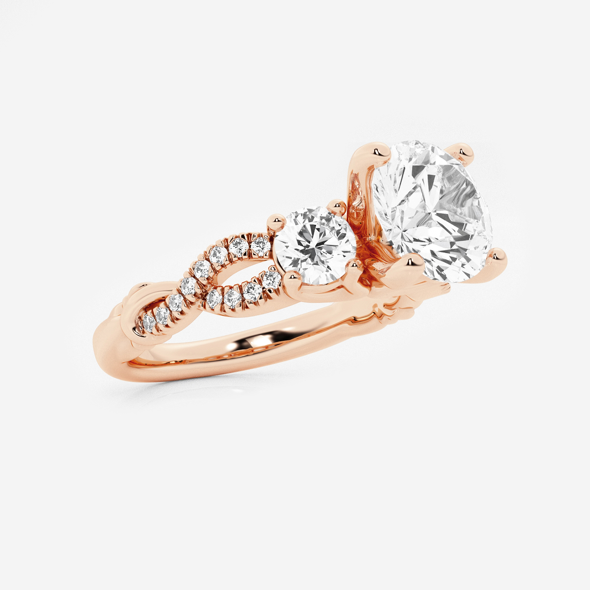 Additional Image 1 for  2 5/8 ctw Round Lab Grown Diamond Swirl Engagement Ring