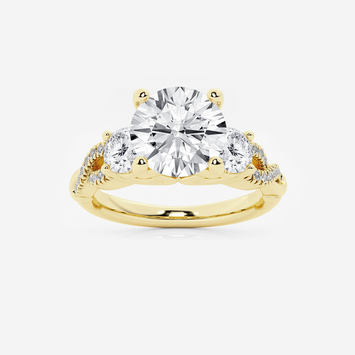 2 5/8 ctw Round Lab Grown Diamond Swirl Engagement Ring