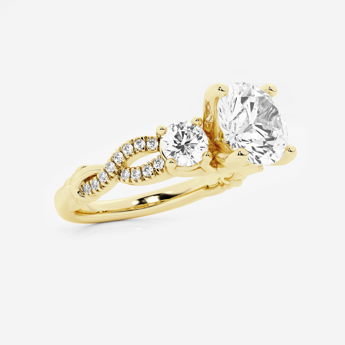Additional Image 1 for  2 5/8 ctw Round Lab Grown Diamond Swirl Engagement Ring